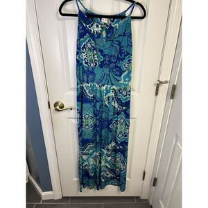 Jon & Anna New York Blue & Green Floral Maxi Dress Size Large